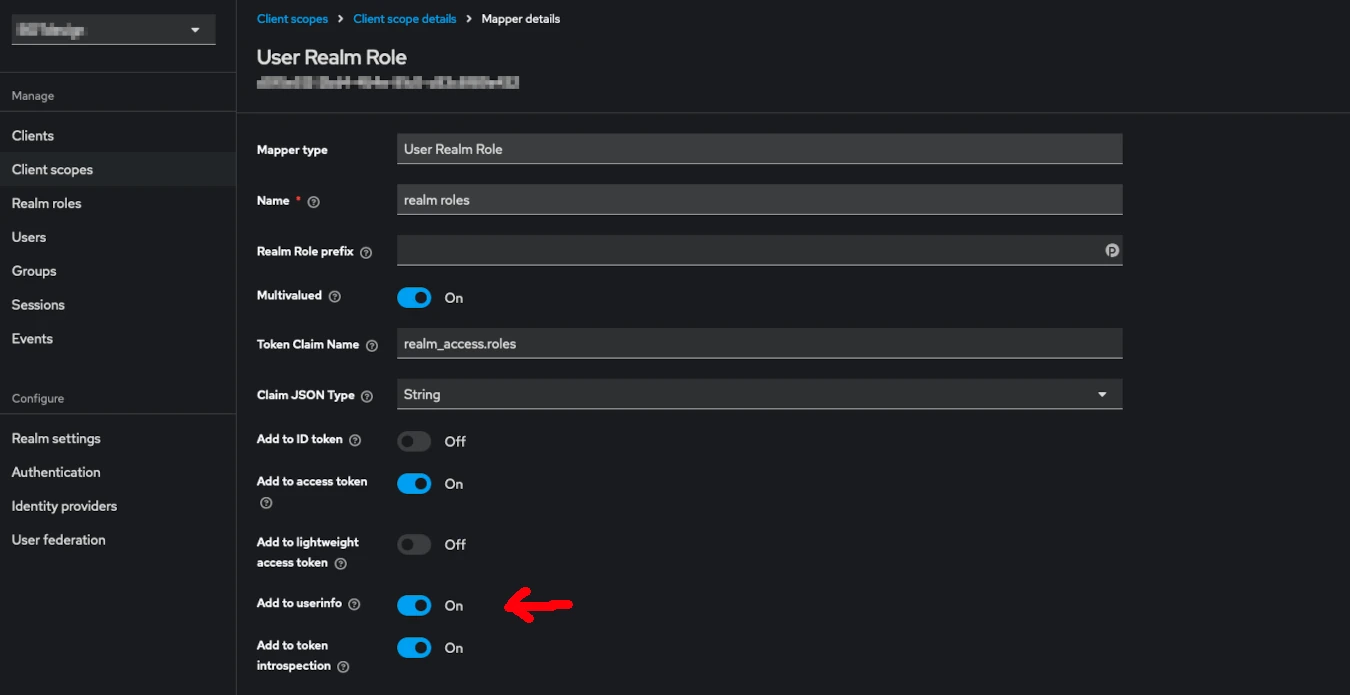 Keycloak Clients Scopes details